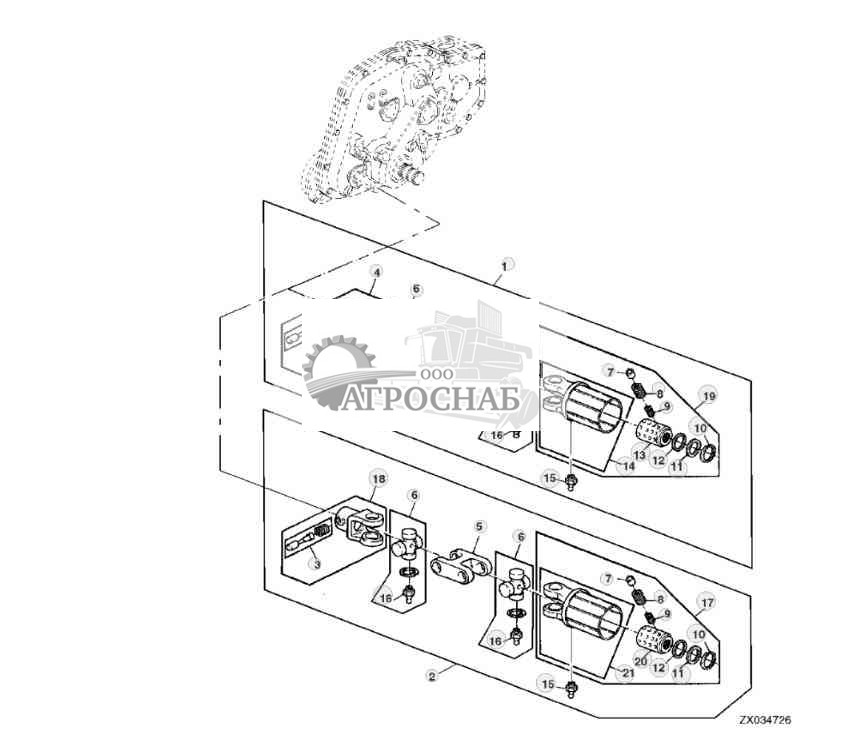 DRIVE COMPONENTS FOR FEED ROLLS AND HARVESTING UNITS (4-GEAR LOC TRANSMISSION) 